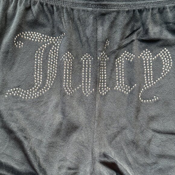 Juicy Couture Womens Black Soft Velour Sleepwear Top & Short Set 2pc Size Medium - Picture 5 of 8